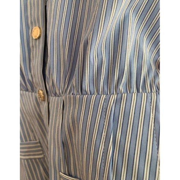 Maje Blue and White Striped Shirt Dress Medium (38) - Picture 7 of 12